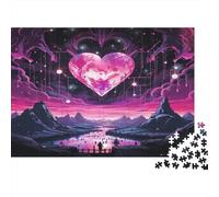Coeur Univers Néon Puzzle 1000 Pièces Educa Jouet en Bois Divertissement Créatif De l'art De La Décoration Jeu Éducatif Challenge Toy pour Adultes Et Enfants À Partir De 12 Ans 1000pcs (75x50cm)