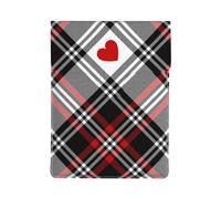 Coeurs à Carreaux de la Saint-Valentin,Housse en Cuir synthétique pour Ordinateur Portable, Sacoche pour Ordinateur Portable, Sacoche pour Tablette