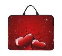 Coeurs d'amour Scintillants imprimés pour la Saint-Valentin,Housse pour Ordinateur Portable 14 Pouces, Sacoche pour Ordinateur Portable, Mallette avec poignée