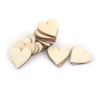 Coeurs en bois vierges ZenithAur pour une utilisation créative dans les projets artistiques et la décoration d'événements, ces fournitures de décoration en tranches de cœur en (40mm)