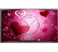 Coeurs Love Horloge murale design moderne sans tic-tac dixtime 3D-0105