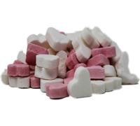 Coeurs roses/blancs à la menthe Quantité:300g