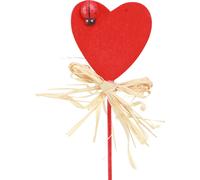 Coeurs rouges en bois Coccinelle Décoratif 16er Set 4cm