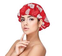 Coeurs rouges et blancs et amour,Bonnet de nuit en satin pour adulte - Bonnet de nuit élastique pour femme, couvre-cheveux de nuit