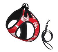 Coeurs Rouges et Blancs et Amour,Harnais pour Animaux de Compagnie, Harnais réfléchissant réglable pour Chien,M