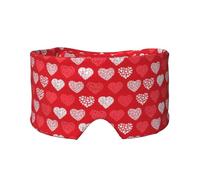 Coeurs rouges et blancs et amour,Masque pour les yeux bloquant la lumière Cache-yeux et cache-oreilles pour le sommeil