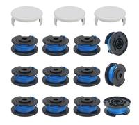 COEWUR 12 Pièces Bobines Rechange Pour Coupe Herbes pour Ryobi One +18v 24v 40v Coupe Bordures Ø 1.6mm Bobine Rechange avec 3 Capuchons AC14RL3A Bobine Fil Coupe Bordure