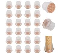 COEWUR 24 Pièces Protection Pied de Chaise Ronde Embout de Chaise Transparent Patin en Feutre pour Pied de Chaise Sols (Applicable Diamètre: 32-41mm)