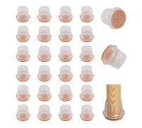 COEWUR 24 Pièces Protection Pied de Chaise Ronde Embout de Chaise Transparent Patin en Feutre pour Pied de Chaise Sols (Applicable Diamètre: 21-30mm)