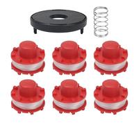COEWUR 6pcs Bobine de Fil Debroussailleuse Ø2mm Bobine Rechange en Nylon pour Débroussailleuse GE-CT 36/30 LI E Solo, AGILLO 36/255 BL, AGILLO 18/200 (6 Bobines de Fil + 1 Couvercle + 1 Ressort)