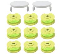 COEWUR 9 Pièces Bobines de Rechange pour Coupe remplacements Coupe Bordures Ø 2mm Bobine a Filo AC80RL3 avec 2 Capuchons pour String Trimmer Ryobi One +18v 24v 40v RY40204, RY40220