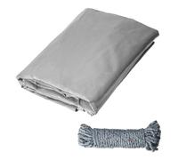 COEWUR Bâche de Protection avec Oeillet et 10m Ficelle Bâche Multifonctions pour Camion Meubles Auvent Imperméable Résistant à la Déchirure 420 g/m² (Gris, 3 x 5 m)
