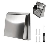 COEWUR Grille de ventilation en acier inoxydable - 100 mm - Protection contre les intempéries - Avec clapet anti-retour - Grille d'aération extérieure - Grille d'aération refermable - En acier