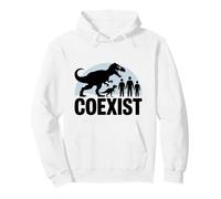 Coexist | Dinosaure drôle et Humour reptilien Humain d'halloween Sweat à Capuche