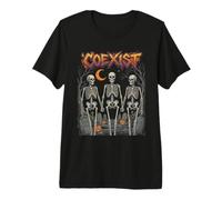 Coexist Squelette Halloween Cimetière Foi Unity Design T-Shirt Haut de Gamme