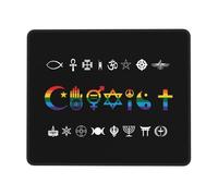 Coexister Fierté Arc-en-Ciel Gay Lesbienne LGBT Mousepad Petit Mouse Pad Bords Cousus Tapis De Souris Gaming pour Ordinateur Travail Bureau 25X30Cm