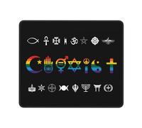 Coexister Fierté Arc-en-Ciel Gay Lesbienne LGBT Tapis De Souris Gaming Durable Mousepad Antidérapant Mouse Pad pour Travail Jeu Bureau 25X30Cm