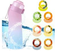 Coeyos A1r Gourde Up avec 7 saveurs aromatiques, 650 ml Air Bouteille Up Tritan sans BPA, Air Starter Up Set Bouteilles 0 Tasse de sucre et d'eau Boire Fruits Parfum (pink)