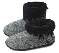 COFACE Homme Haute Qualité Niche Chaussons d'hiver Chaud Anti-dérapant Chaussures doublées pour intérieur/extérieur, Gris Floral, 43 EU