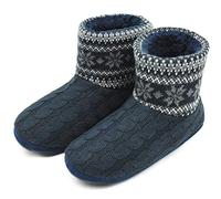 COFACE Homme Haute Qualité Niche Chaussons d'hiver Chaud Anti-dérapant Chaussures doublées pour intérieur/extérieur, Gris Noir, 44 EU