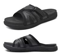 COFACE Hommes Sport Récupération Sandales Fasciite Plantaire Coussin Doux Léger Soutien De La Voûte Plantaire Orthèse Slides pour Hommes ToutNoir Taille 45