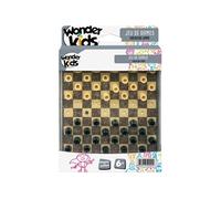 WDK Partner - A1300362 - Jeu de Société - Jeu Voyage Dame Plateau Plast, Brun, Crème