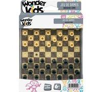 WDK Partner - A1300362 - Jeu de Société - Jeu Voyage Dame Plateau Plast, Brun, Crème