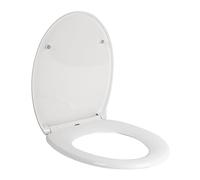 Cofan Abattant WC | Avec bouton de libération rapide | Forme ovale | Matériau : polypropylène | Dimensions : 44,9 x 37,5 cm