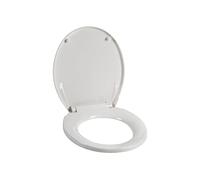Cofan Abattant WC universel | Dimensions 40,4 x 35,6 cm | Modèle Caddo | Fabriqué en Polypropylène Blanc Antibactérien