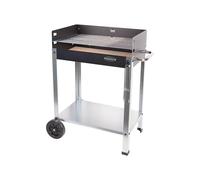 Cofan Barbecue à charbon avec roues | Grille réglable | Avec brique réfractaire et poignée latérale | Transport facile | Grande surface de cuisson | Dimensions : 56,7 x 36 x 83 cm