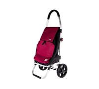 Cofan Chariot de courses pliable avec 2 roues | Matériau : aluminium | Sac de 43 litres | Poche pour congélation | | Noir et beige/noir et grenat (noir et grenat, 43 litres)