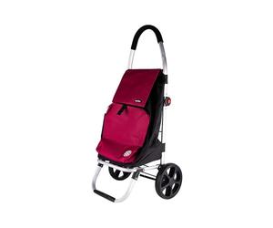Cofan Chariot de courses pliable avec 2 roues | Matériau : aluminium | Sac de 43 litres | Poche pour congélation | | Noir et beige/noir et grenat (noir et grenat, 43 litres)