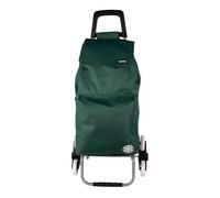 Cofan Chariot de courses pliable avec 6 roues | Montez les escaliers | Sac de 42 litres | Poche de congélation | Matériau : fer | Vert/bleu (vert, 42 litres)