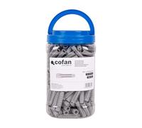 Cofan Cheville en nylon à 4 segments multi-matériaux 10 x 50 mm, haute performance, système anti-rotation, collier d'expansion, set de 300 pièces, convient pour charges légères, vis et chevilles