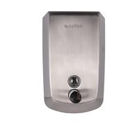 Cofan Distributeur de savon en acier inoxydable 304 | Capacité : 500 ml ou 1 litre | Dimensions : 10 x 6 x 15,5 cm | Distributeur de savon avec fenêtre de visualisation (acier inoxydable, 1 L)