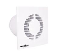 Cofan Extracteur de salle de bain Silencieux Ø100 mm, Ventilateur Extracteur avec système anti-retour, Panneau frontal ultra-mince, Protection IP45, Couleur blanche