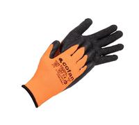 Cofan Gants orange fluo | Revêtement thermique en latex | Protection mécanique et contre le froid | Lot de 12 paires ou 1 paire | EN 388 - EN 511 | Taille 11 | Haute élasticité et adhérence (12, 11)