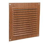 Cofan Grille de Ventilation avec Moustiquaire | Fabriquée en Aluminium Couleur Bois | Dimensions 15 x 15 cm