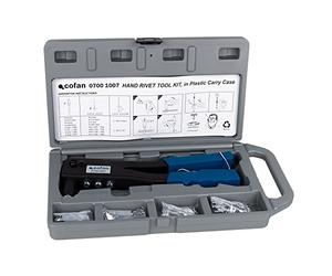 Cofan Kit riveteuse manuelle Standard | Avec des rivets inclus de 2,4-3,0/3,2-4,0-4,8/5,0 mm | Pour tous les types de rivets