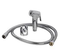Cofan Kit robinet de douche chromé | bouton + crochet + flexible | fabriqué en ABS chromé