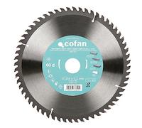 Cofan Lame de scie à onglet | Disque de coupe avec des pointes pour bois | 60 dents | Incrustations de métal dur | Dimensions : 250 x 30 mm | Épaisseur du disque : 3,2 mm