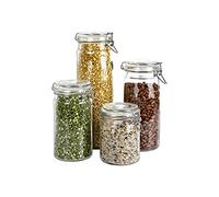 Cofan Lot de 4 flacons en verre | pour le stockage | Capacité de 750-1150 - 1500-2100 ml