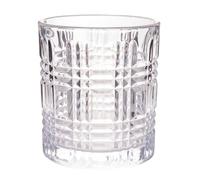 Cofan Lot de 6 verres à eau avec relief 27,5 cl, verre transparent, passent au lave-vaisselle, verres bas élégants