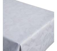 Cofan Nappe en résine anti-taches, design moderne avec feuilles, couleur : gris et blanc, matériaux : coton et polyester, 5 tailles différentes (1,40 x 2 m)