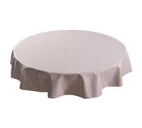 Cofan Nappe ronde antitache | Confectionnée en Jacquard avec du tissu résiné | Conception avec des motifs de pétales sur fond beige | Matériaux : 50 % coton et 50 % polyester | Diamètre : 1,80 m