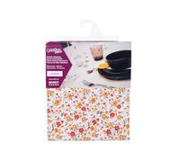 Cofan Nappe ronde antitache en tissu résiné | Motifs de petites fleurs | Matériaux : 50% coton et 50% polyester | Diamètre : 1,40 m