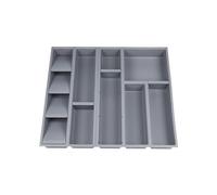 Cofan Organisateur de tiroir | Convient pour le rangement de couverts et d'ustensiles | Couleur : gris | 11 compartiments | Dimensions : 50 x 45 x 6,5 cm