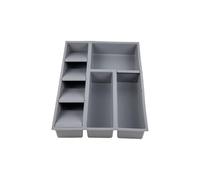 Cofan Organisateur de tiroir | Convient pour le rangement de couverts et d'ustensiles | Couleur : gris | 8 compartiments | Dimensions : 30 x 45 x 6,5 cm