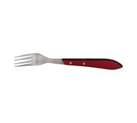 Cofan Pack de 3 fourchettes de table | Fourchette à steak avec 4 dents | Fourchettes avec manche rouge