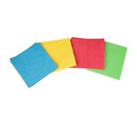 Cofan Pack de 4 Chiffons antibactériens en Microfibre | Couleurs : Bleu, Rouge, Jaune et Vert | Dimensions : 38 x 35 cm | Chiffons en Microfibre d'absorption maximale